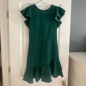 Floerns Women’s V back Inslace Layered Ruffle Hem Flutter Sleeve Dress